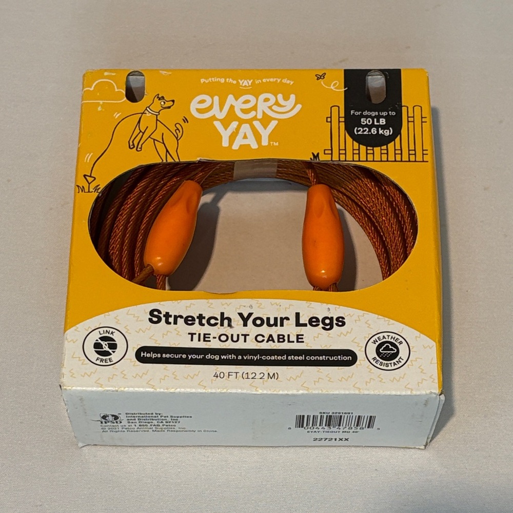 NWT Every Yay Dog Cable Run 40 Feet